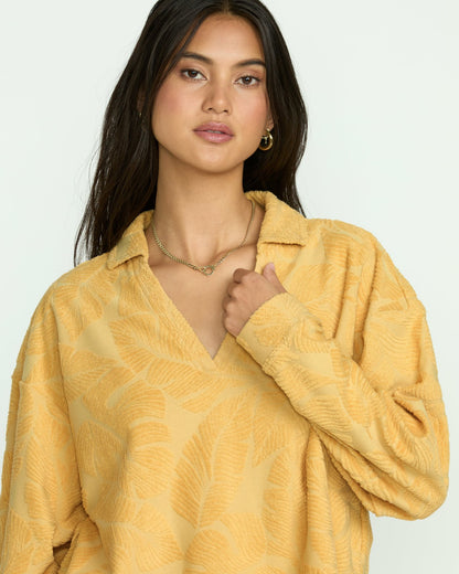 Billabong Sun Palm Terry Pullover Sweatshirt - Gold Coast
