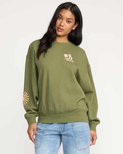 Billabong Sun Wave Livin Kendal Crewneck Sweatshirt - Luv Army