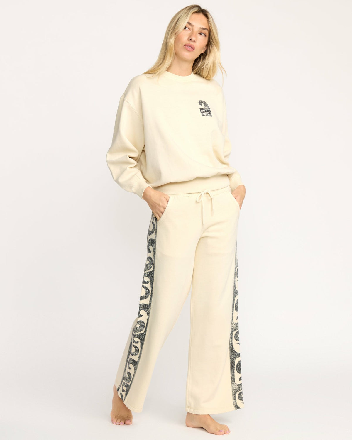 Billabong Sun Wave Livin Kendal Crewneck Sweatshirt - Whitecap