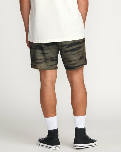Billabong Surftrek Perforated Elastic 17" Hybrid Shorts - Dark Military