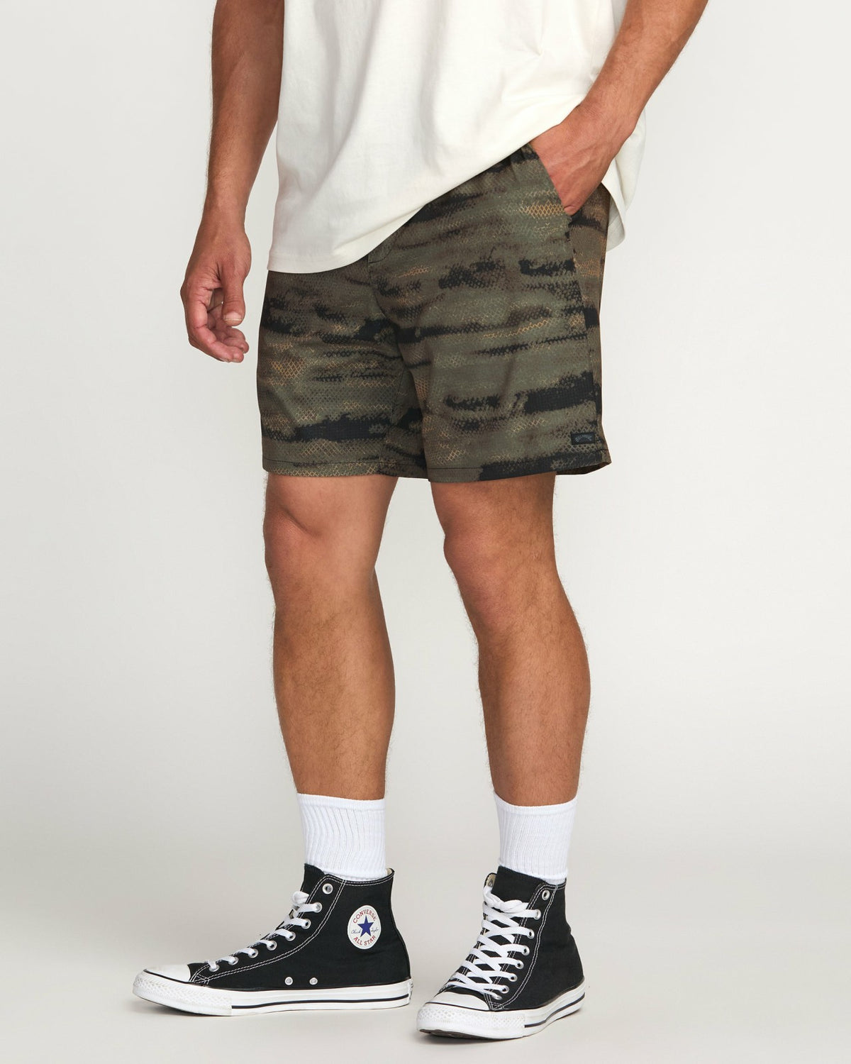 Billabong Surftrek Perforated Elastic 17" Hybrid Shorts - Dark Military