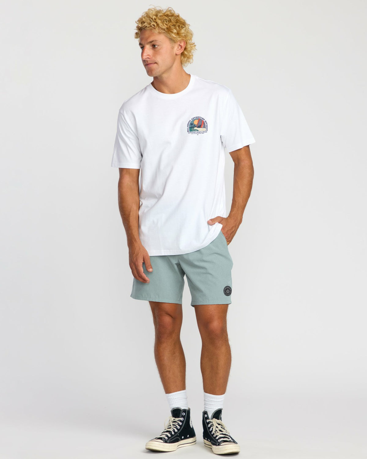 Billabong Surftrek Perforated Elastic 17" Hybrid Shorts - Sea Blue