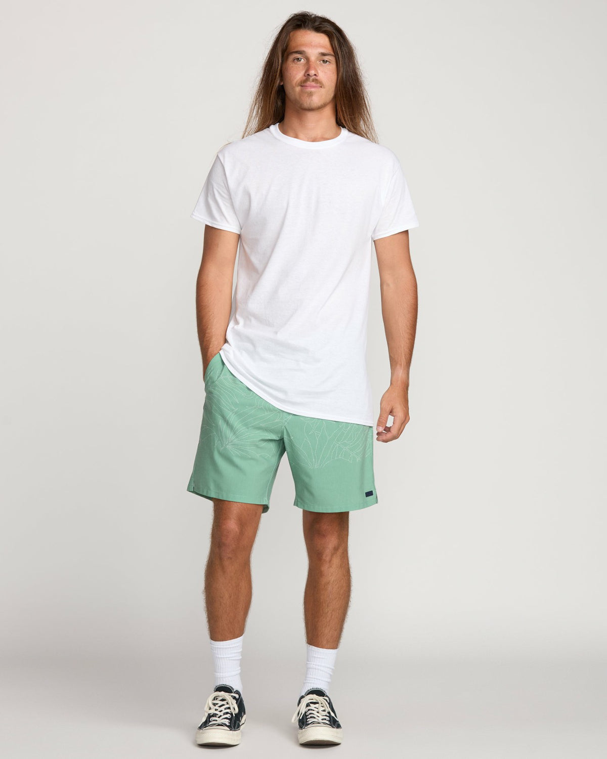 Billabong Surftrek Transit Elastic 17" Hybrid Shorts - Mist Green