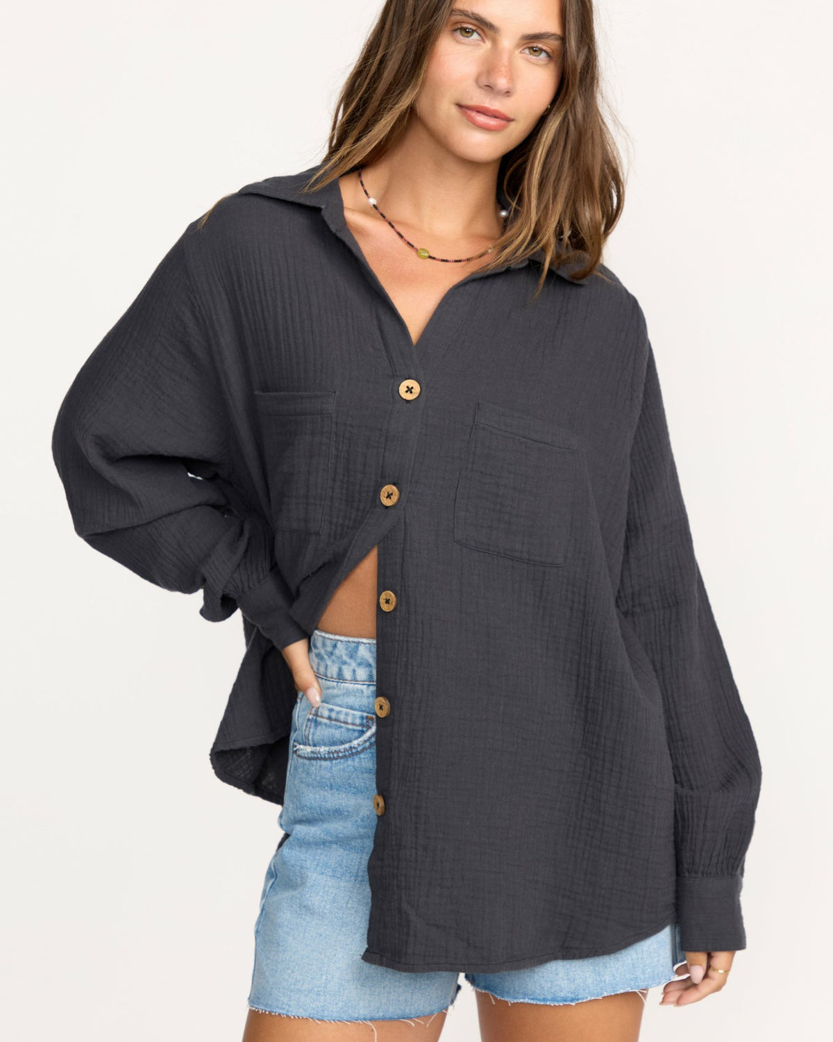 Billabong Sweet Swell Long Sleeve Shirt - Black Sands