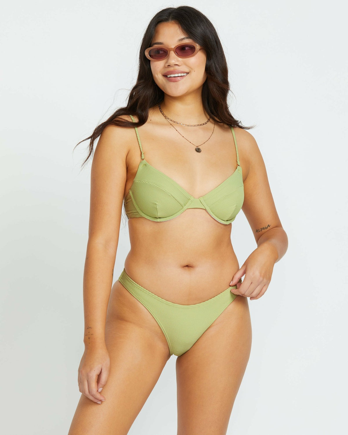 Billabong Tanlines Morgan Underwire Bikini Top - Avocado