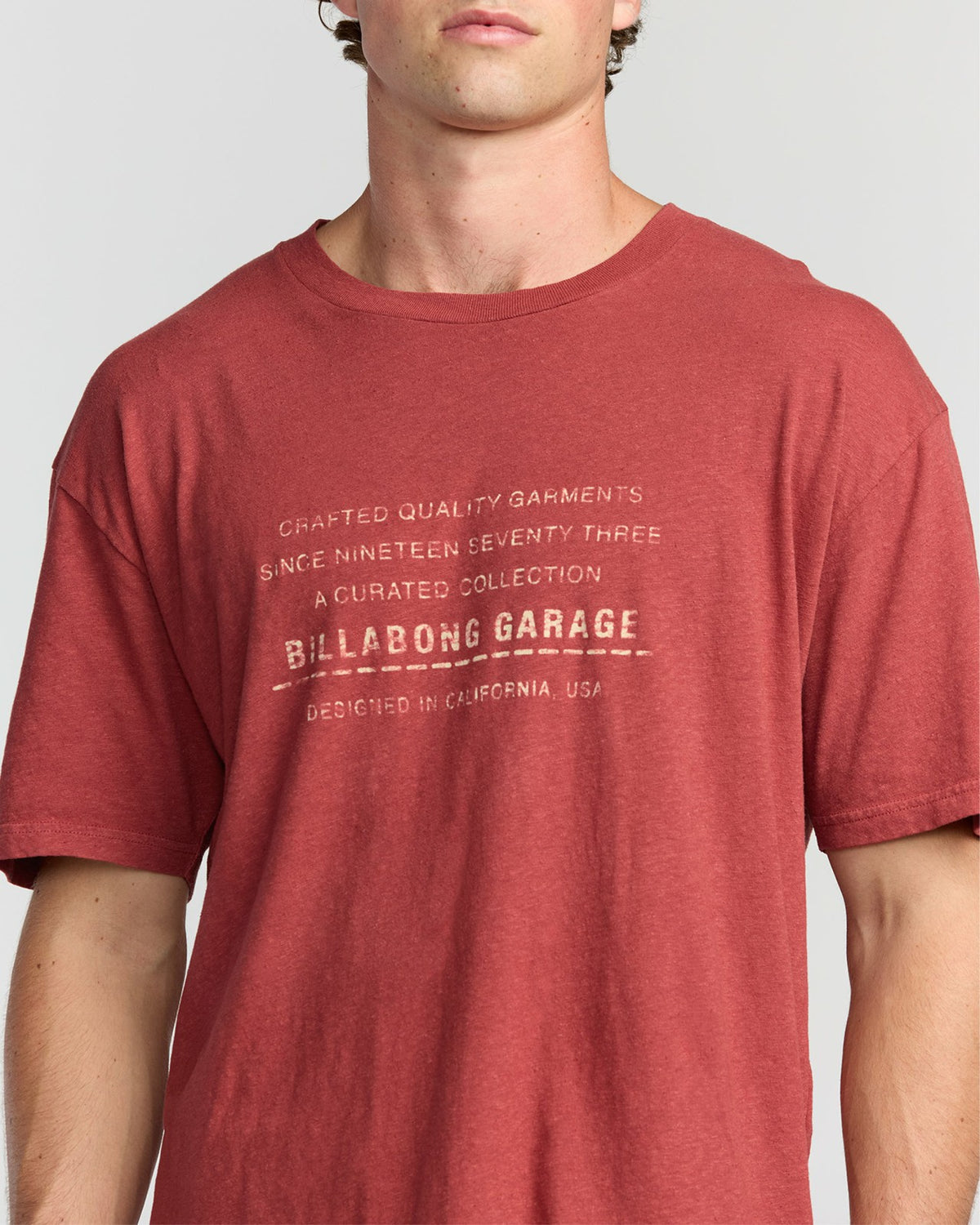 Billabong The Label Garage Regular Short Sleeve T-Shirt - Burnt Red