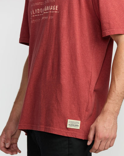 Billabong The Label Garage Regular Short Sleeve T-Shirt - Burnt Red