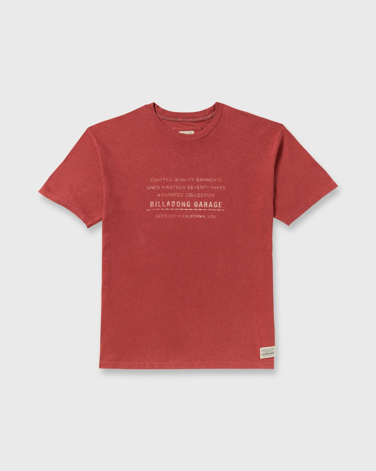 Billabong The Label Garage Regular Short Sleeve T-Shirt - Burnt Red