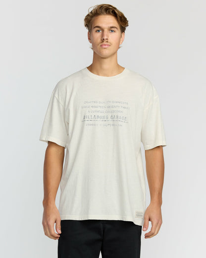 Billabong The Label Garage Regular Short Sleeve T-Shirt - Off White