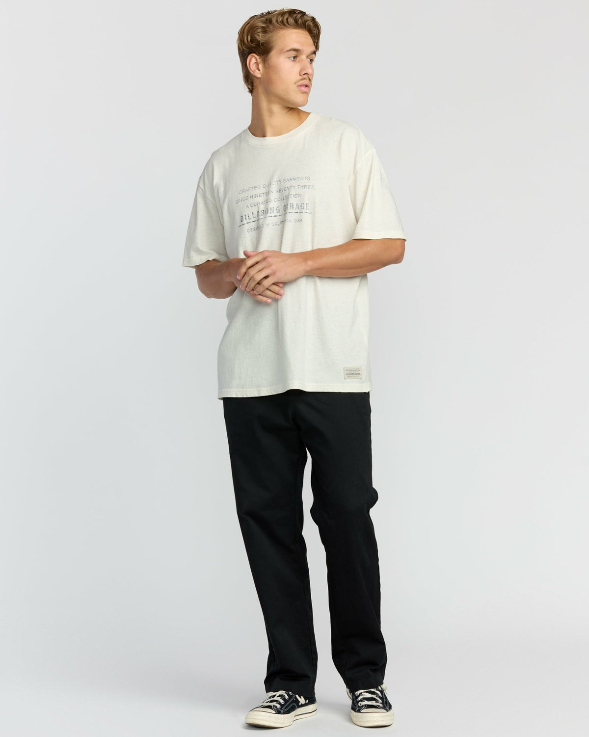 Billabong The Label Garage Regular Short Sleeve T-Shirt - Off White