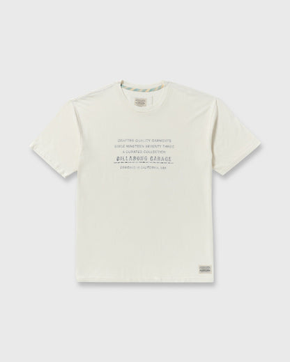 Billabong The Label Garage Regular Short Sleeve T-Shirt - Off White