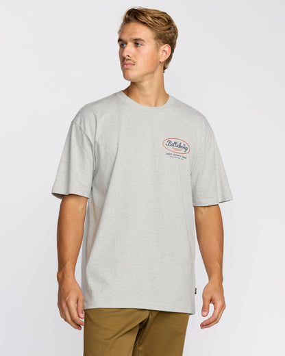 Billabong Walled Regular Short Sleeve T-Shirt - Lt Grey Htr