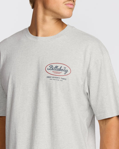Billabong Walled Regular Short Sleeve T-Shirt - Lt Grey Htr