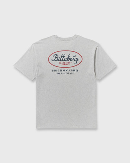Billabong Walled Regular Short Sleeve T-Shirt - Lt Grey Htr