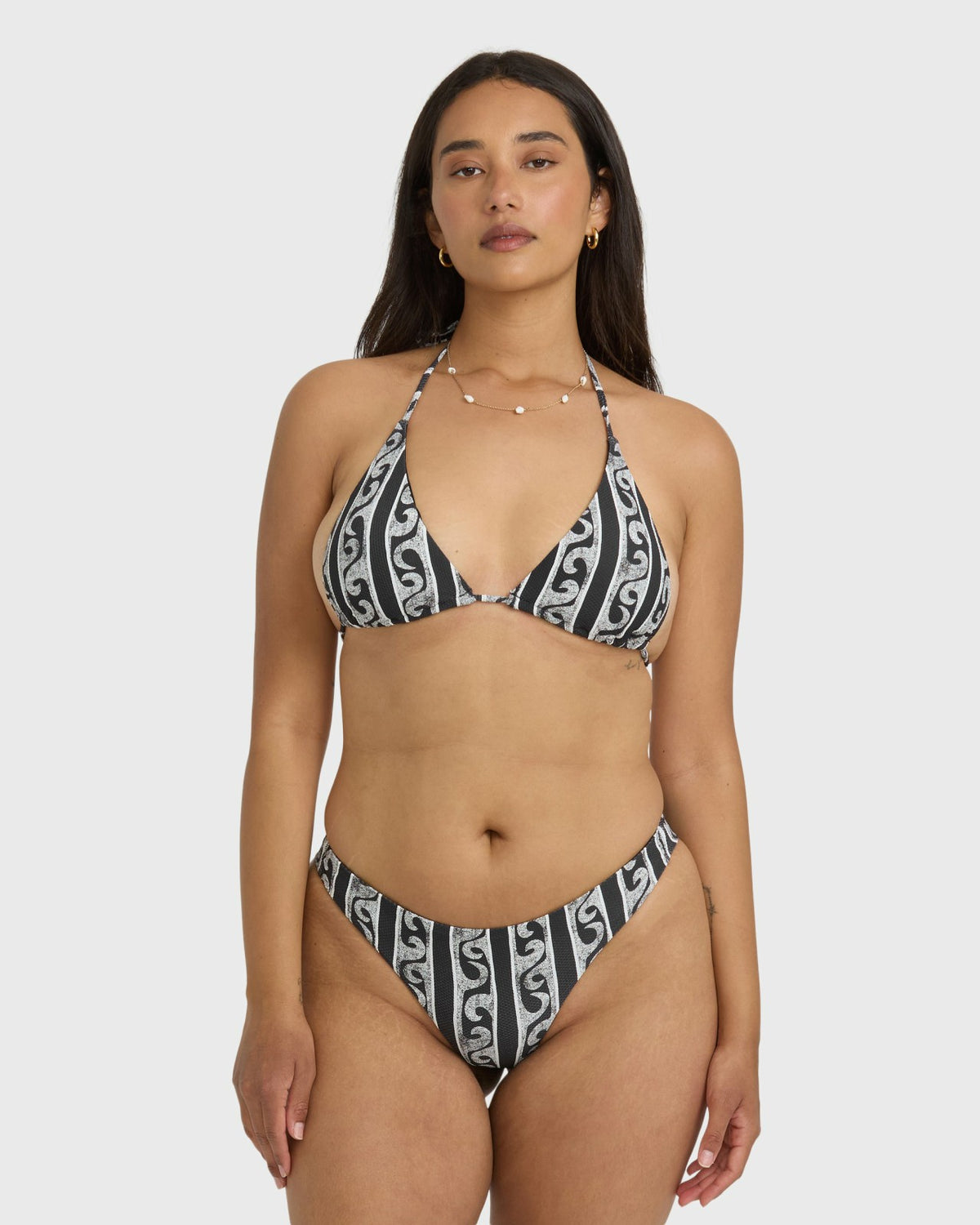 Billabong Wave Watcher Multi Triangle Bikini Top - Black White