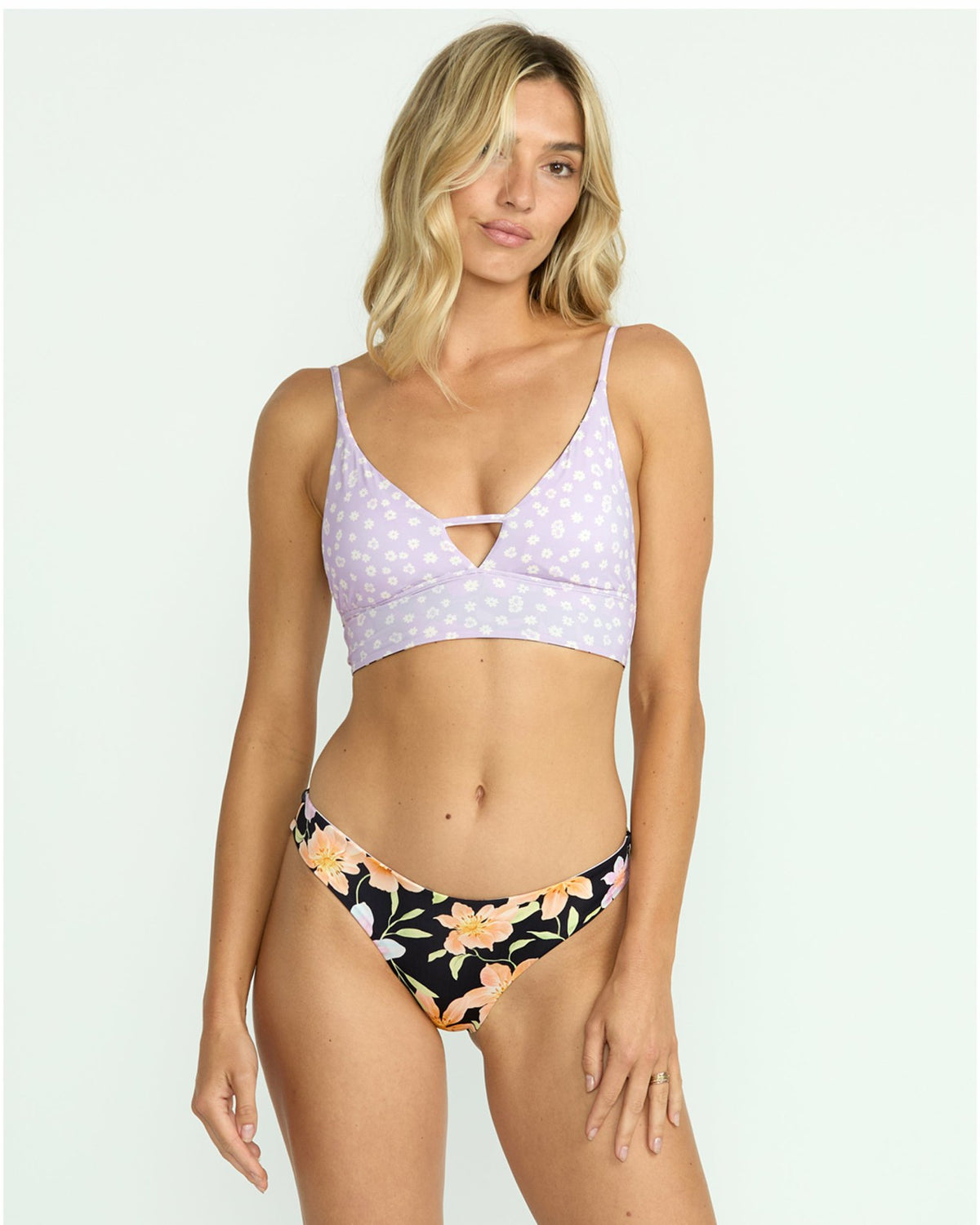 Billabong Twin Sol Reversible V Neck Cami Bikini Top - Multi