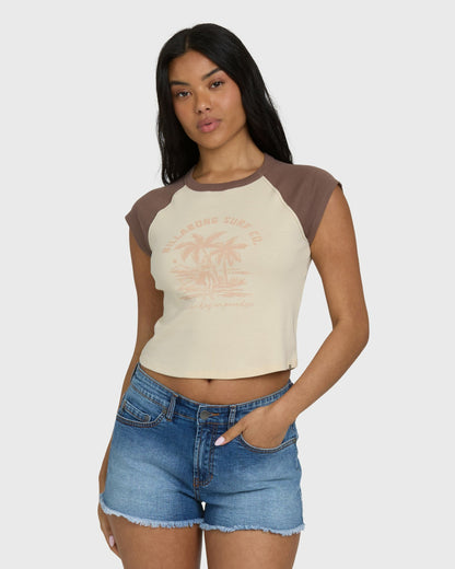 Billabong Paradise Raglan Short Sleeve T-Shirt - Kona