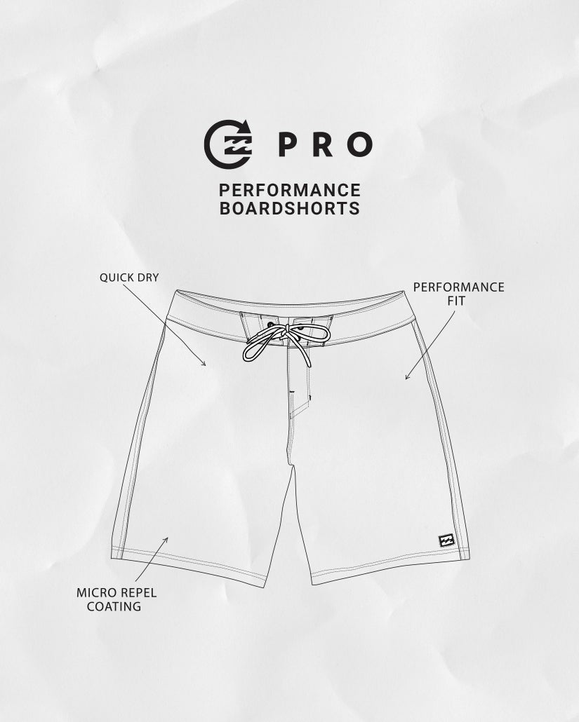 Billabong Elements Pro Performance 185" Boardshorts - Washed Blue