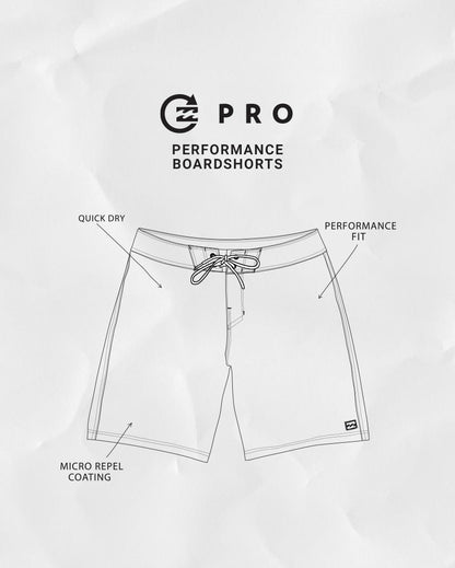 Billabong Elements Pro Performance 185" Boardshorts - Washed Blue